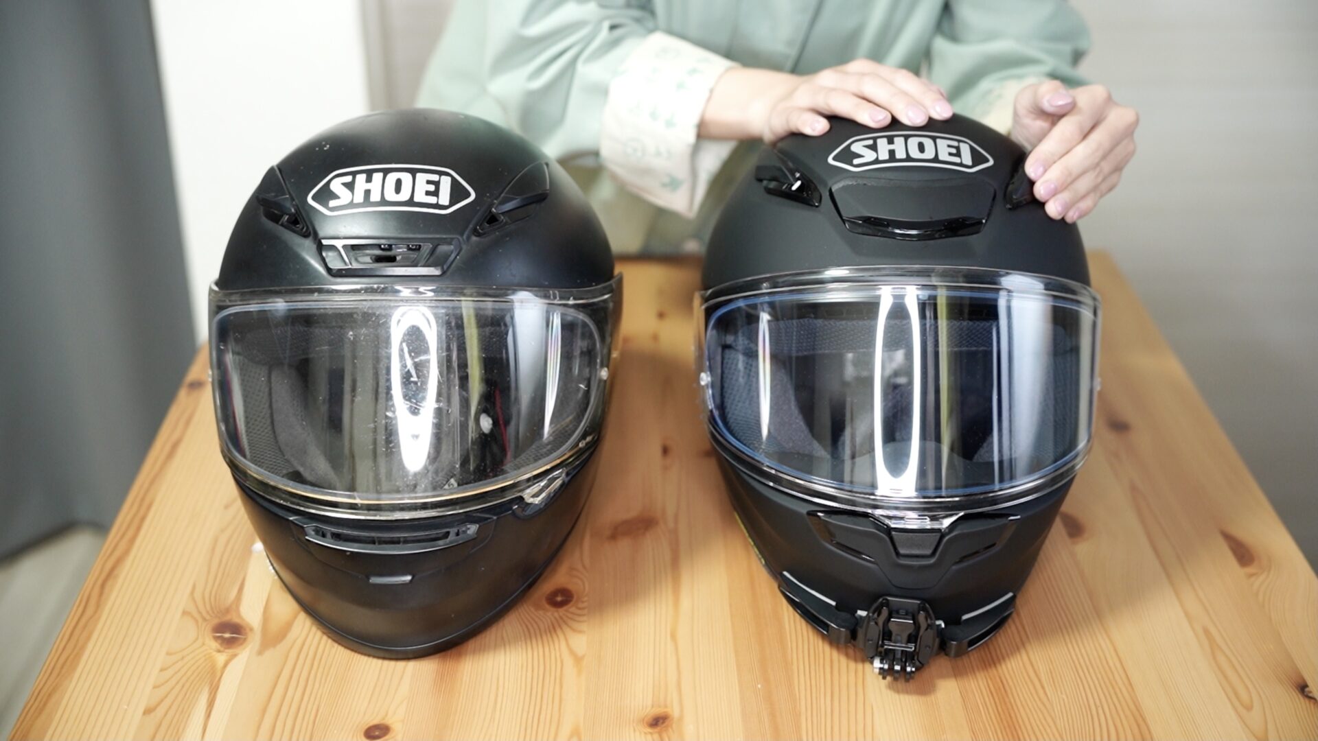 SHOEI Z-8 マットブラックLサイズ試着のみ純正ダークスモークシールド付き車・バイク・自転車